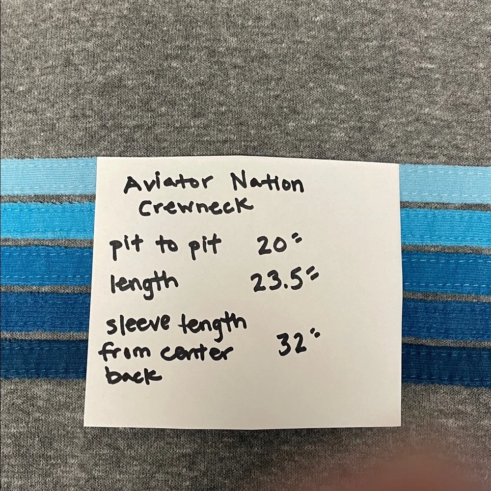 Aviator Nation Gray and Blue Crewneck Sweater - Picture 6 of 6
